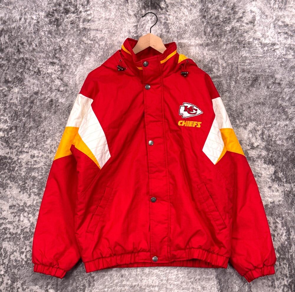 Starter Jacket Medium Mens Kansas City Chiefs Classic Red Hooded